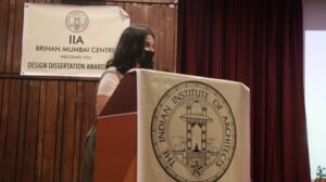 Ms. Anushka Samant, Winner of inaugural IIA BMC Award 2019-20 presented her Design Dissertation during the award felicitation ceremony..