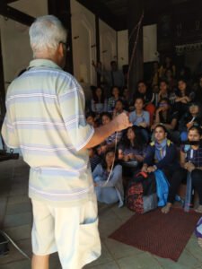 Prof. Design Chair – Ar. Arvind Khanolkar conducting his masterclass explaining the documentation process to students of F.Y. B.Arch