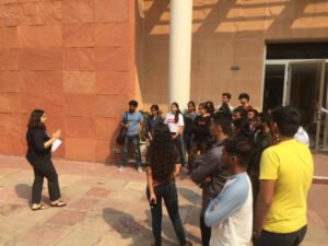 Ms. Pooja Sen orienting students about British Council, New Delhi